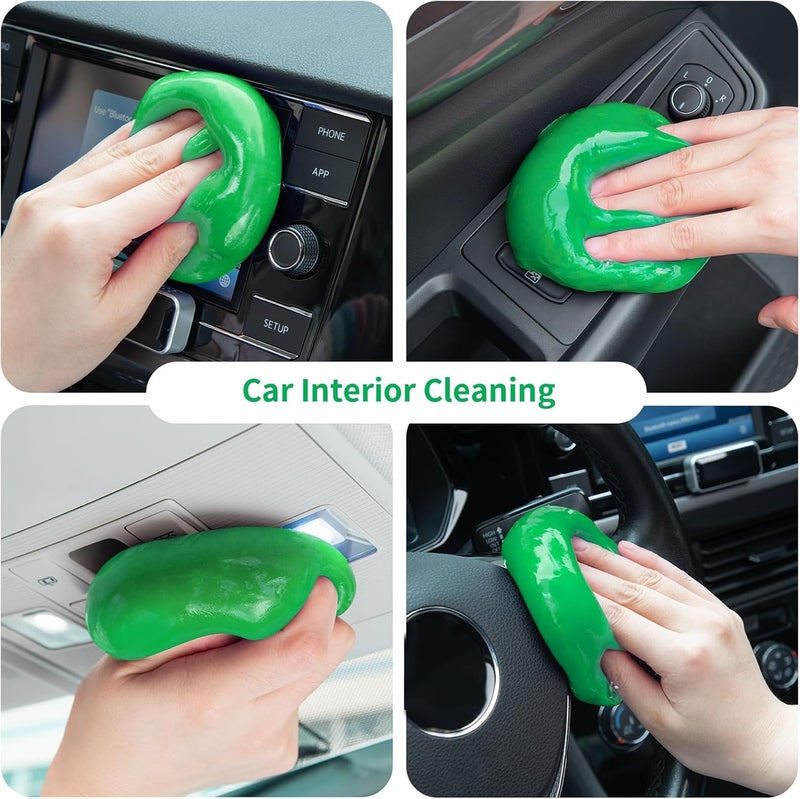 ALIOBC Car Cleaning Gel, Keyboard Cleaner Cleaning Putty for Car Interior Car Slime Cleaner Dust Cleaning Gel Car Putty for Cleaning Car Gel Cleaner Green NT.WT.: 5.6 oz (160 g) - Image 2